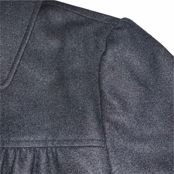 Banana Republic sz M black wool blend button up lined collared dress jacket coat - Picture 5 of 14